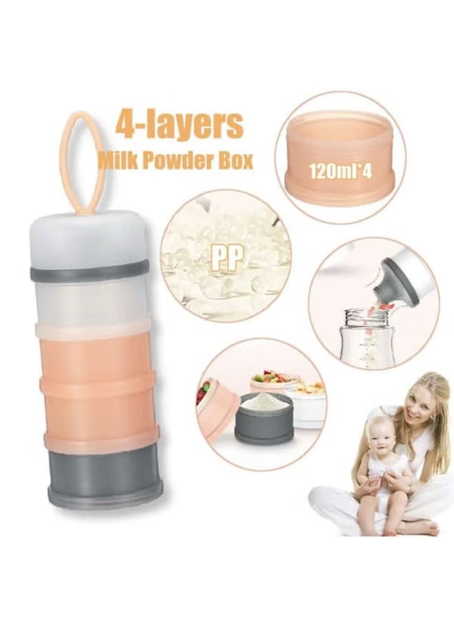 COYO 4 Layers Portable Baby Milk Powder Container, Leak Proof Travel Formula Dispenser, Food Grade Snack Storage Box for Kids Outdoor Travel - Image 3